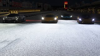 Bugatti Bolide vs Koenigsegg Jesko Absolut vs Hennessey Venom F5 vs Devel Sixteen in Night Race [upl. by Druci221]