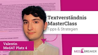 Textverständnis für den MedAT  So habe ich alle Punkte im TV geholt  MedAT MasterClass TV [upl. by Melania306]