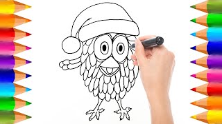 Cómo dibujar al Pollito Amarillito de la Granja de Zenón en Navidad  Dibujos para niños [upl. by Anirol]