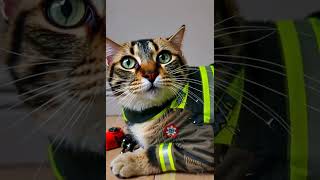 Firefighter extinguishes fire firefighter firecat ai aiexpert trending [upl. by Aleina]