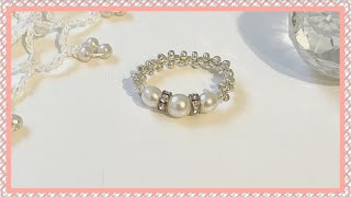 【簡単！パールビーズのリング】DIYBeaded ring [upl. by Atirec]