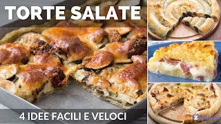 TORTE SALATE VELOCI 4 RICETTE FACILI ANCHE CON PASTA SFOGLIA [upl. by Seafowl]