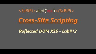 Reflected DOM XSS  Lab12 [upl. by Bainbrudge]