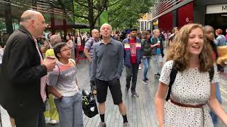 WALKING ON SUNSHINE  Flashmob at the Shard [upl. by Sasnak637]