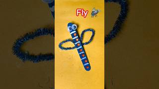 Easy Fly craft from stick New Creative Craft ideas for kids fly trending youtube shorts viral [upl. by Palm387]