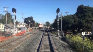 Caltrain HD 60fps Gallery Car 4022 Cab Ride on Baby Bullet Train 329 Full Line Timelapse 4x [upl. by Htyderem]