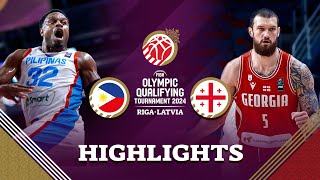 Philippines 🇵🇭 lose to Georgia 🇬🇪 but qualify for semifinals  Highlights  FIBA OQT 2024 Latvia [upl. by Dorren]