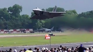 F22 raptor AMAZING vertical takeoff RIAT 2016 [upl. by Chapland66]