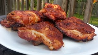 Honey Brined Smoked Chicken Thighs  Easy Chicken Thigh Recipe on the Mini WSM [upl. by Katushka]