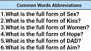 Common Words Abbreviationsgeneral knowledge info [upl. by Ela]