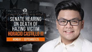 LIVE Senate hearing on death of hazing victim Horacio Castillo III [upl. by Nadabas]