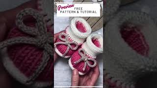 Knit Baby Booties  Preview Tutorial DIY [upl. by Enail]