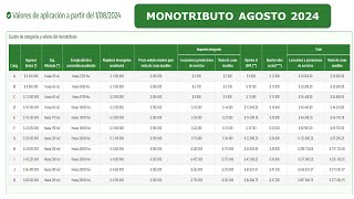 MONOTRIBUTO CATEGORIAS AGOSTO 2024 [upl. by Arihppas]