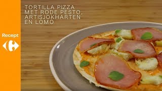 Maak een eenvoudige tortillapizza met rode pesto [upl. by Thirzi]