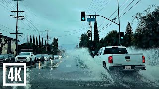 Daytime Rain Drive in Los Angeles  Relaxing Car Ambience Sounds [upl. by Spada]