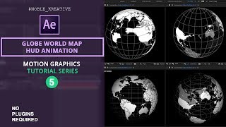 Globe World Map Hud Animation in After Effects  No Plugin Required [upl. by Ydne]