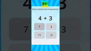 🤔😁How many math equations you can solve in 55 seconds shorts maths games [upl. by Arodal]