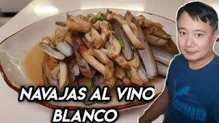 NAVAJAS AL VINO BLANCO RAZOR CLAMSspanish recipe  Jun and Jing Kitchenette [upl. by Bolan819]