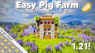 MINECRAFT EASY PIG FARM FOR ANY WORLD Tutorial 121 [upl. by Trebuh]