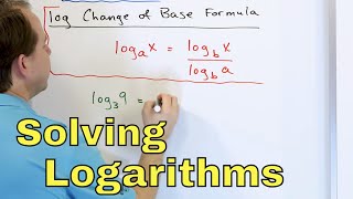 Logarithm Change of Base Formula amp Solving Log Equations  Part 1  7 [upl. by Lilian]