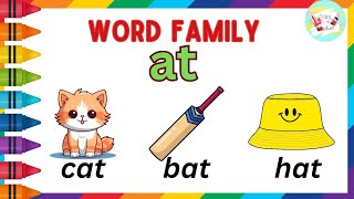 Words Families 1  At Word family  Phonic Song for kids  Mini Marker [upl. by Apple]