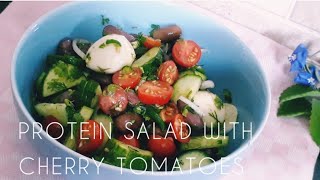 Cherry tomato salad🍅protein salad with cherry tomatoes🍅quail egg salad [upl. by Yurik]