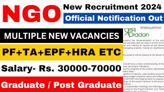 NGO BIG VACANCY 2024  SALARY 70000  FRESHERS ELIGIBLE  NGO JOBS 2024  ONLINE INTERVIEW [upl. by Liponis980]