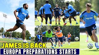 BACK TO WORK Reece James Returns🔥Chelsea Training Ahead Of Europa Conference League [upl. by Esiled11]