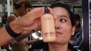 Airbrush testing with liquid foundation not full covered makeup [upl. by Arlina]