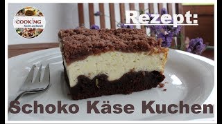 Schoko Käse Kuchen mit Vanillepudding und Quark [upl. by Odrarej]