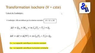 Transformation isochore V  cste [upl. by Lawrenson]