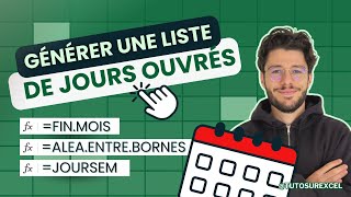 Comment Générer des Dates Aléatoires dans Excel Sans Weekends et Jours Fériés [upl. by Yssak55]