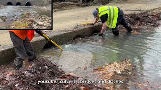 UNCLOGGING CULVERTS FROM LEAF FALL 122023 [upl. by Forsyth]