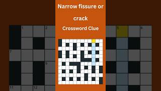 Narrow fissure or crack Crossword Clue crossword crosswordpuzzles [upl. by Robenia776]