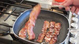 Graniterock 12 inch frying pan Bacon Cook [upl. by Gerrilee]