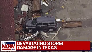 Tornado wrecks tire shop and more in parts of Houston Texas  LiveNOW from FOX [upl. by Nairrad513]