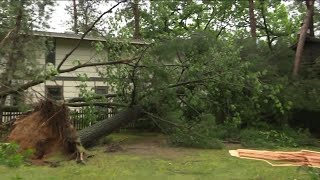 Very scary Tuesday storm damage covers Wautoma with debris downs dozens of trees [upl. by Combes844]