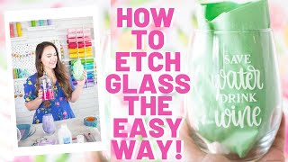 Learn How to Quickly Etch Glass the EASY Way with Armour Etch and Cricut Vinyl [upl. by Callahan]