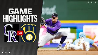 Rockies vs Brewers Game Highlights 9624  MLB Highlights [upl. by Harihs]