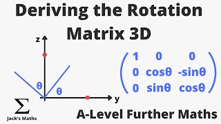 Deriving Rotation Matrix in 3D Matrices 22  ALevel Further Maths [upl. by Hayley]