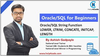 13 OracleSQL String Functions  LOWER LTRIM CONCATE INITCAP LENGTH  OracleSQL Tutorials [upl. by Adnamas]