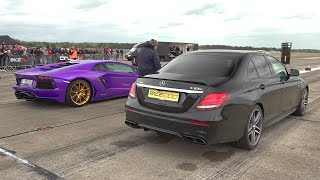 Tuner Cars Drag Racing Aventador 2000HP GTR ALPHA 22x 900HP TT RS 488 Pista Passat Syncro [upl. by Reerg]