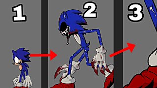 All Sonicexe Laugh Voices And Sizes DC2 ANIMATIONS  Faker All Phases [upl. by Flossy]