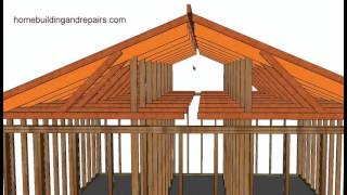 How To Convert Existing Truss Roof Flat Ceiling To Vaulted Ceiling Using Rafters Post and Beam [upl. by Lazos910]