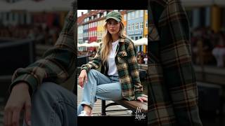 Top Trend Autumn Winter 2024 Street Fashion Casual Plaid Shacket amp Denim Look [upl. by Lihp343]