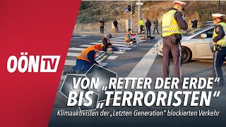 Klimaaktivisten der quotLetzten Generationquot blockierten Linzer Waldeggstraße [upl. by Yesdnil]