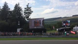 F1 Belgian Grand Prix 2016 Kevin Magnussen crash crowd reaction Kemmel Straight [upl. by Eniamart]