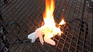 Burning Latex Nitrile and Vinyl Gloves [upl. by Dnomed]