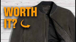 Thursday Boot Company Leather Jacket Review  The Bomber Jacket in Dark Grey Suede [upl. by Ayres]