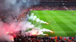 Arsenal v galatasaray flares going off 11014 [upl. by Suckram]